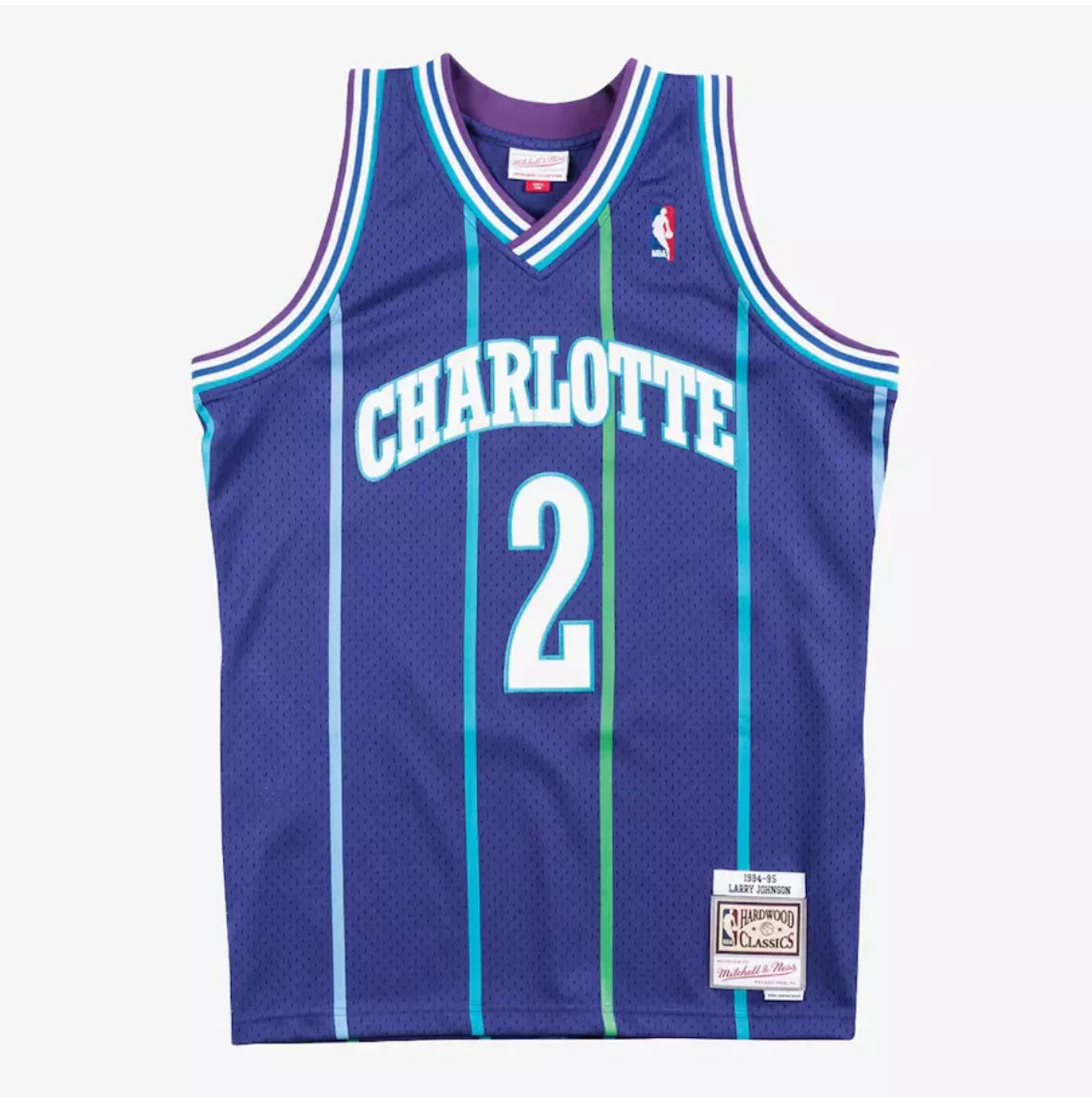 Men Mitchell & Ness NBA Swingman Rd Jsy Charlotte Hornets 92 Larry Johnson